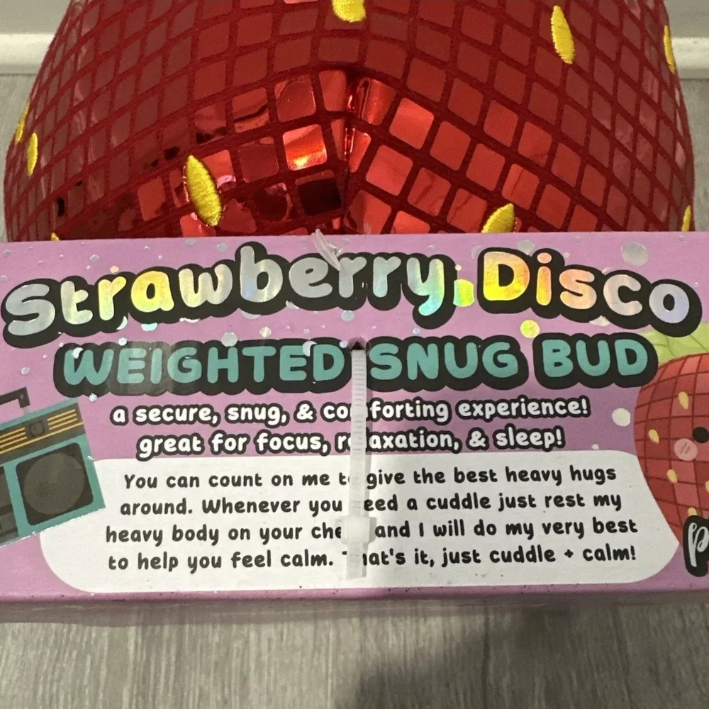 Strawberry Disco Weighted Snug Bud Plush Support Pillow Tiktok Viral HTF